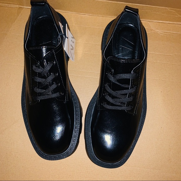 Square chunky low heel lug shoes with pull tabs 37 - Picture 3 of 5